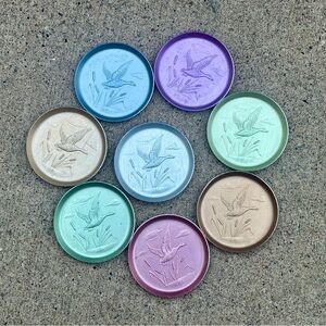 Colorful Bird Embossed Coasters Set